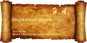 Hajducsek Antal névjegykártya