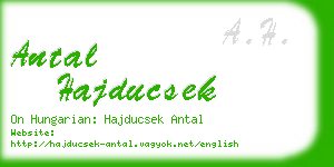 antal hajducsek business card